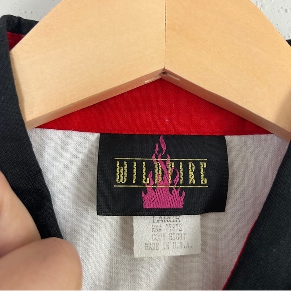 NWT Wildfire Colorblock Red Black White Button Down Western Rodeo Shirt Large - Picture 5 of 6